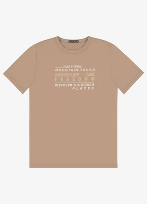 Diametro - Camiseta Masculina em Meia Malha Marrom - DIAMETRO