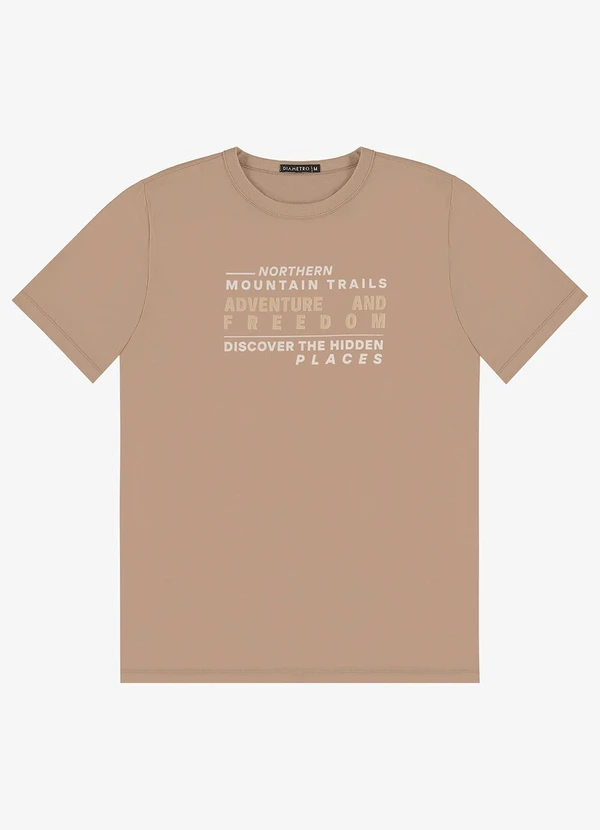 Diametro - Camiseta Masculina em Meia Malha Marrom