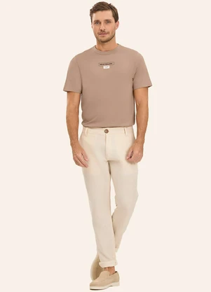 Diametro - Camiseta Masculina em Meia Malha Marrom - DIAMETRO