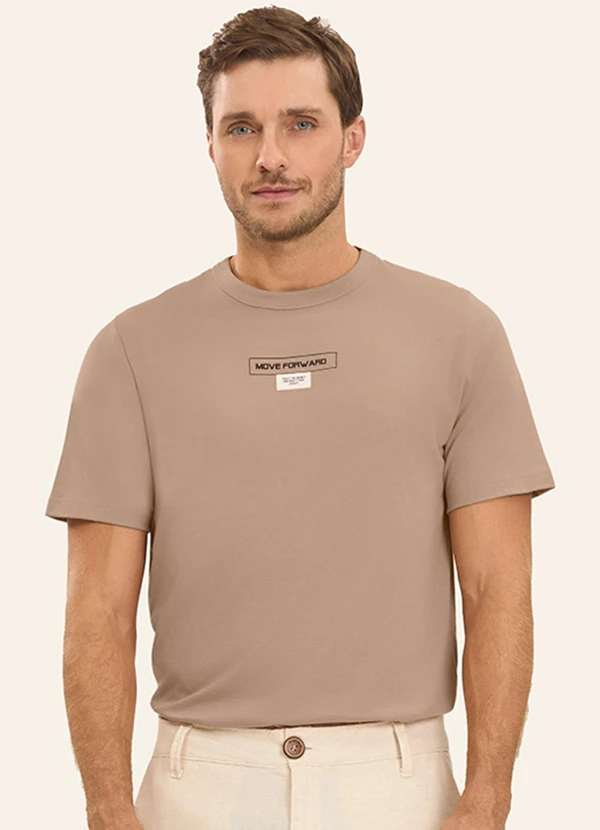 Diametro - Camiseta Masculina em Meia Malha Marrom