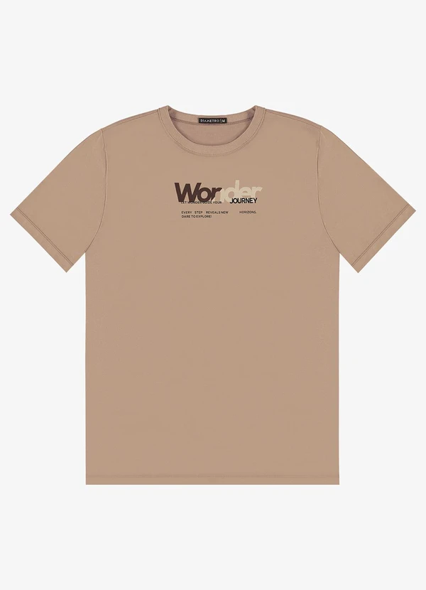 Diametro - Camiseta Masculina em Meia Malha Marrom