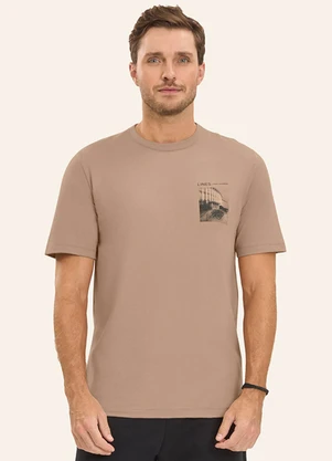 Diametro - Camiseta Masculina em Meia Malha Marrom - DIAMETRO