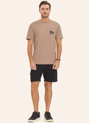 Diametro - Camiseta Masculina em Meia Malha Marrom - DIAMETRO