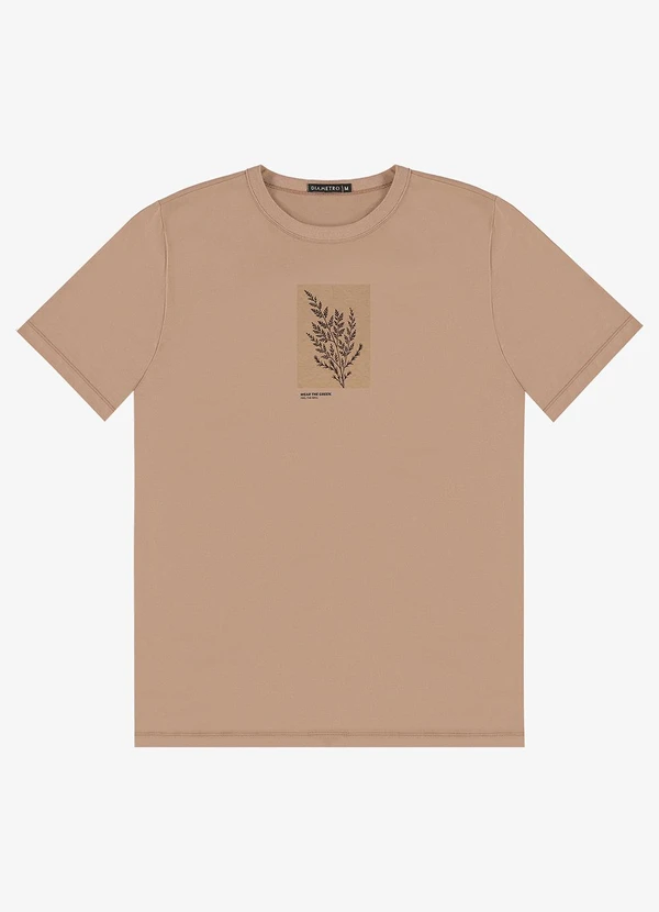 Diametro - Camiseta Masculina em Meia Malha Marrom