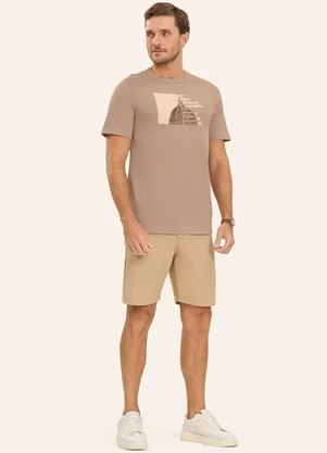 Diametro - Camiseta Masculina em Meia Malha Marrom - DIAMETRO
