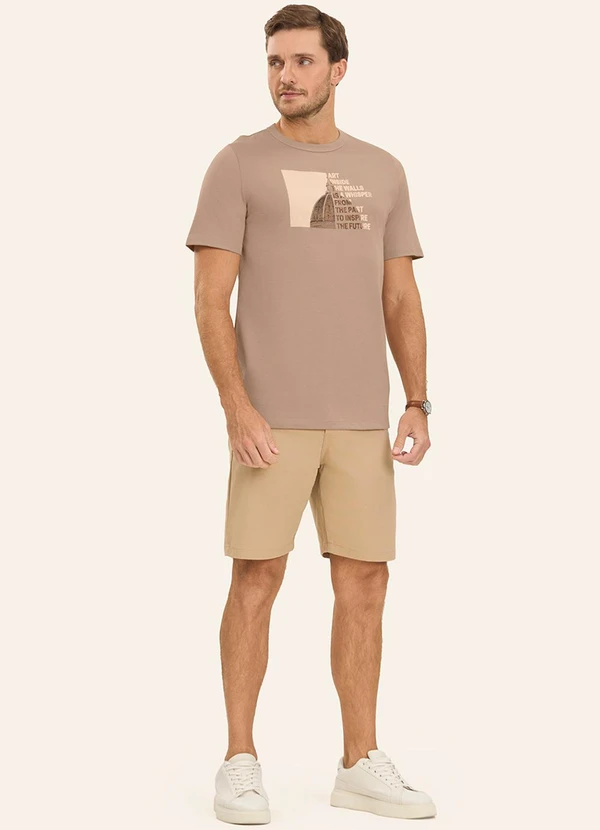 Diametro - Camiseta Masculina em Meia Malha Marrom 2