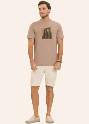 Diametro - Camiseta Masculina em Meia Malha Marrom - DIAMETRO
