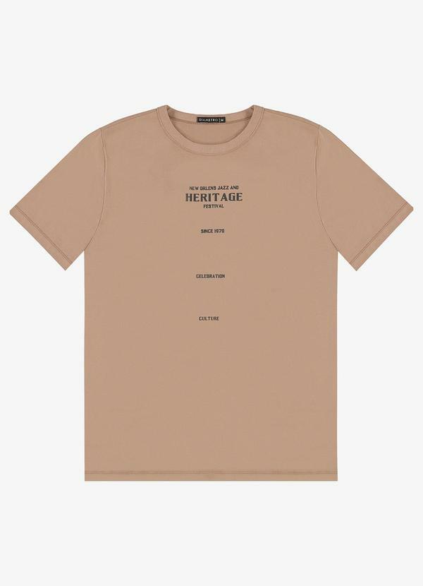 Diametro - Camiseta Masculina em Meia Malha Marrom