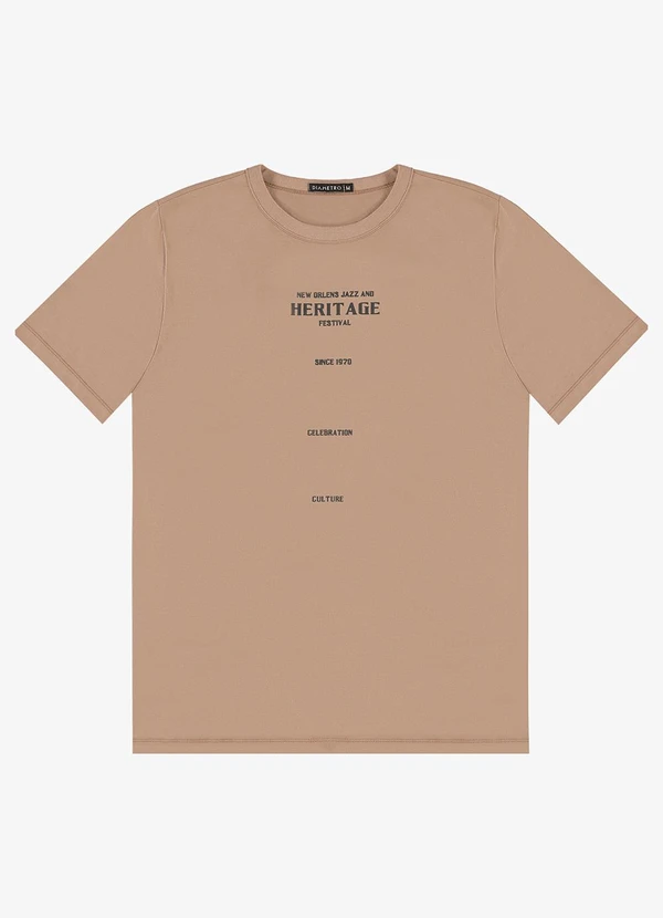 Diametro - Camiseta Masculina em Meia Malha Marrom