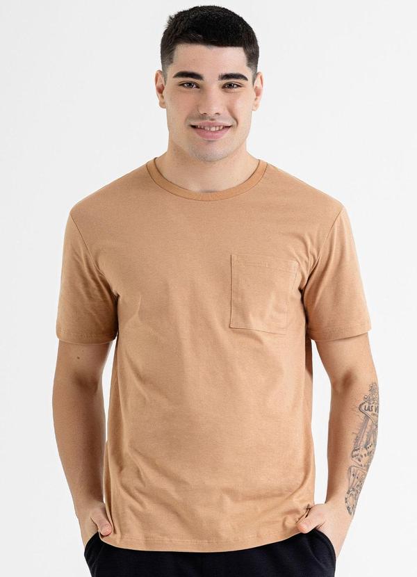 Just Basic - Camiseta Masculina em Meia Malha Marrom