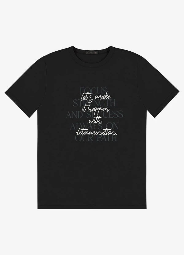 Diametro - Camiseta Masculina em Meia Malha Preto