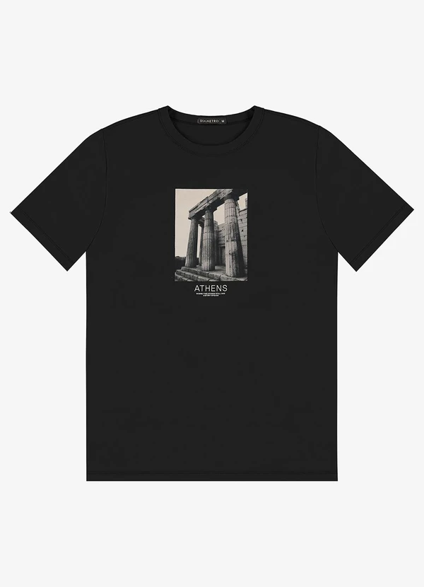 Diametro - Camiseta Masculina em Meia Malha Preto