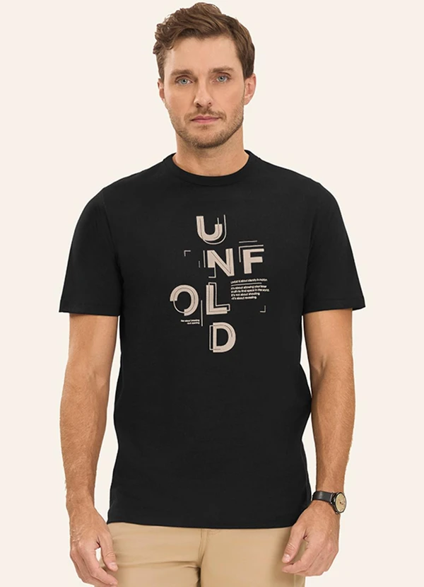 Diametro - Camiseta Masculina em Meia Malha Preto