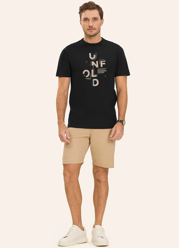 Diametro - Camiseta Masculina em Meia Malha Preto 2