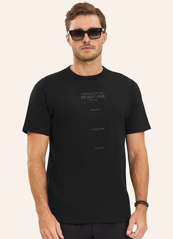 Diametro - Camiseta Masculina em Meia Malha Preto