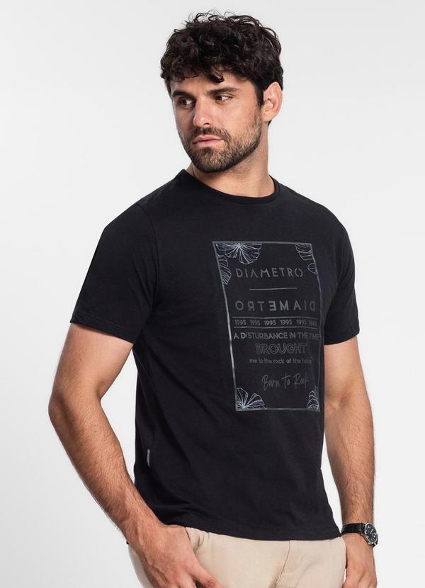 Diametro - Camiseta Masculina em Meia Malha Preto