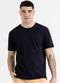 Just Basic - Camiseta Masculina em Meia Malha Marrom - variação: Preto