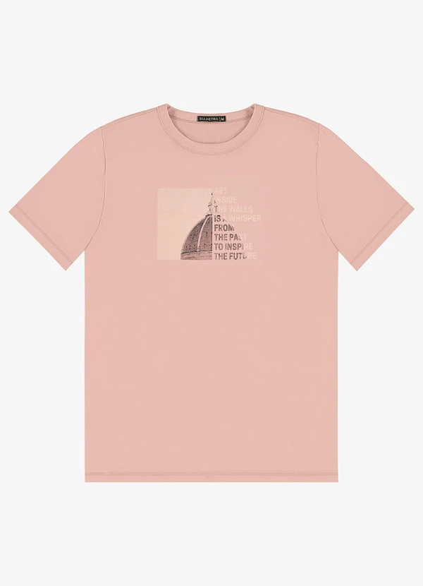 Diametro - Camiseta Masculina em Meia Malha Rosa
