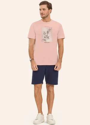 Diametro - Camiseta Masculina em Meia Malha Rosa - DIAMETRO