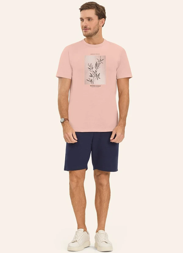 Diametro - Camiseta Masculina em Meia Malha Rosa 2
