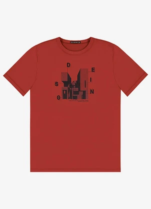 Diametro - Camiseta Masculina em Meia Malha Vermelho - DIAMETRO