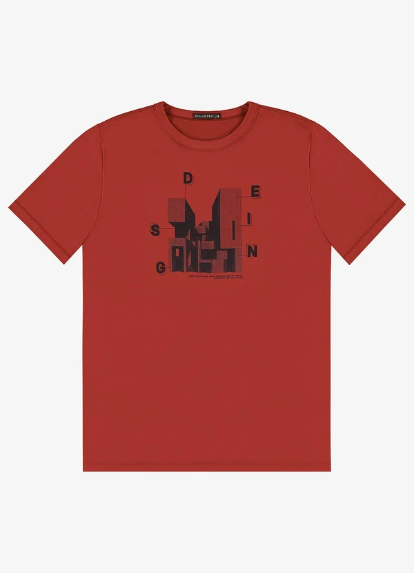 Diametro - Camiseta Masculina em Meia Malha Vermelho