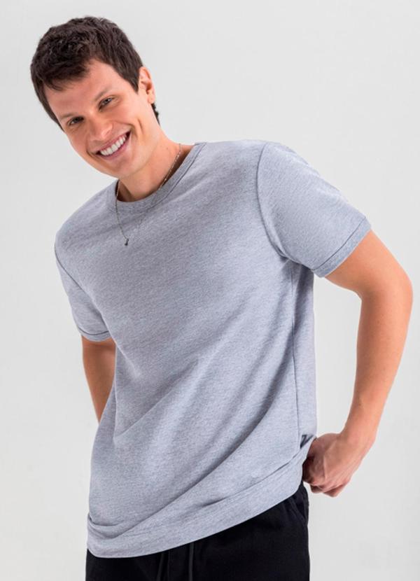 Essendi - Camiseta Masculina em Moletinho Cinza