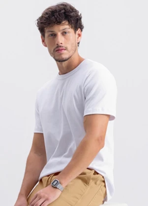 Essendi - Camiseta Masculina Essencial em Suedine Branco - ESSENDI