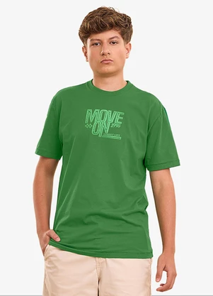 Minty - Camiseta Masculina Estampa com Relevo Verde - MINTY