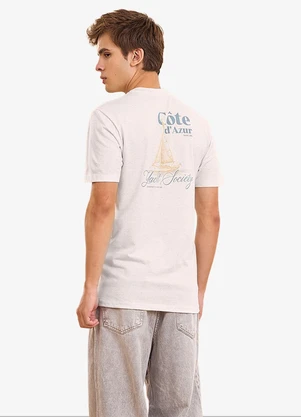 Minty - Camiseta Masculina Estampa Localizada Bege - MINTY