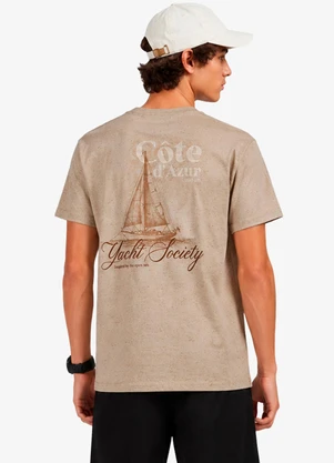 Minty - Camiseta Masculina Estampa Localizada Bege - MINTY