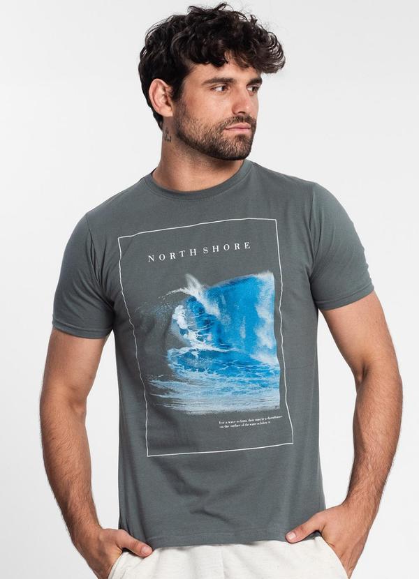 Select - Camiseta Masculina Estampada Cinza