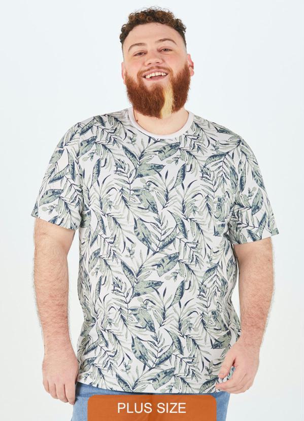 Malwee Plus - Camiseta Masculina Estampada Plus Azul