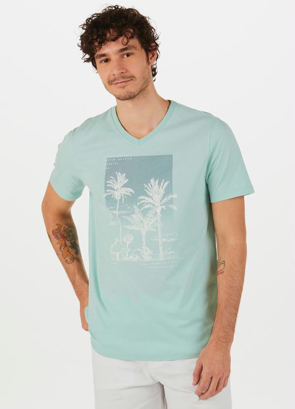 Malwee - Camiseta Masculina Estampada Verde