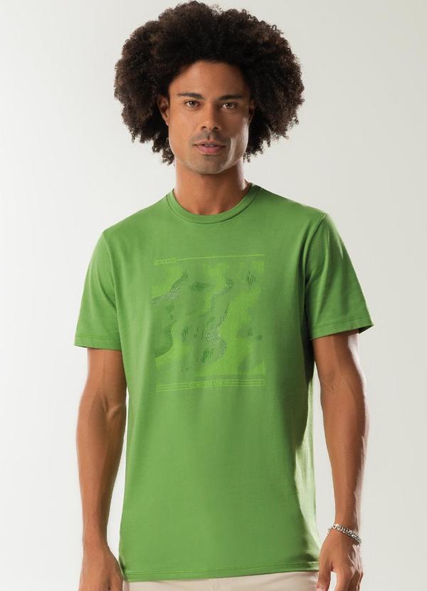 Exco - Camiseta Masculina Estampadoa em Gel Verde