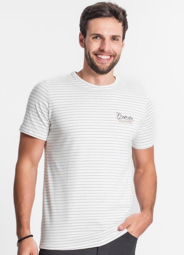 Diametro - Camiseta Masculina Listrada Bege
