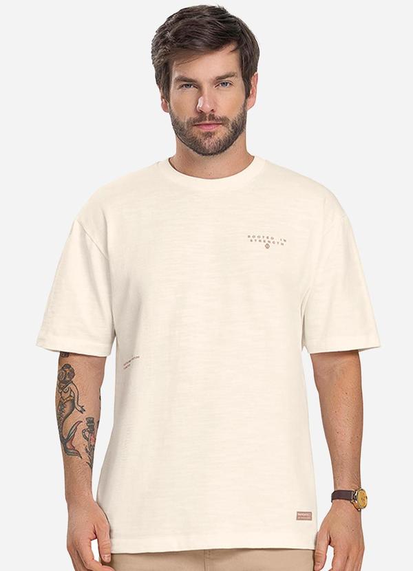Diametro - Camiseta Masculina Malhão Flamê Bege 1