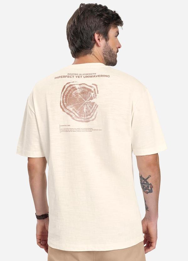 Diametro - Camiseta Masculina Malhão Flamê Bege 2