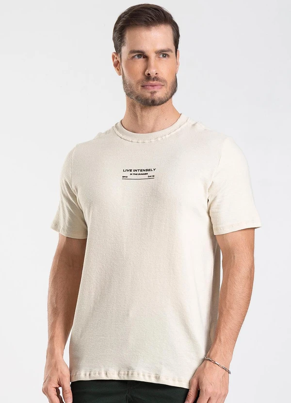 Diametro - Camiseta Masculina Malhão Fruit Bege 3