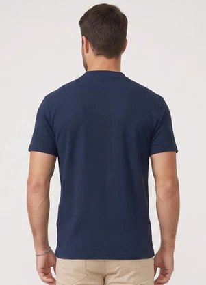 Diametro - Camiseta Masculina Malhão Maquinetado Azul - DIAMETRO
