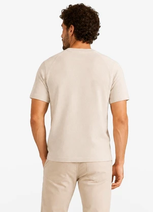 Diametro - Camiseta Masculina Malhão Maquinetado Bege - DIAMETRO