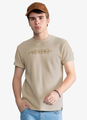 Minty - Camiseta Masculina Malhão Maquinetado Bege - MINTY