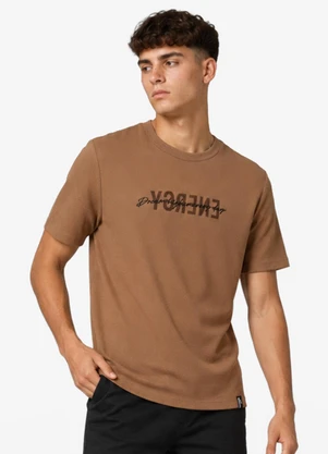 Minty - Camiseta Masculina Malhão Maquinetado Marrom - MINTY