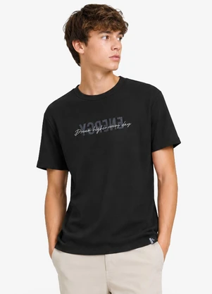 Minty - Camiseta Masculina Malhão Maquinetado Preto - MINTY
