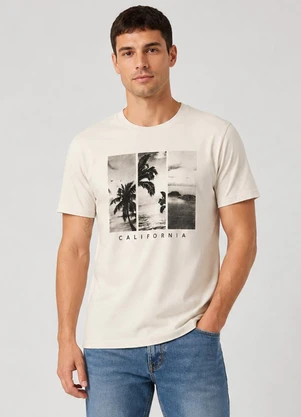 Select - Camiseta Masculina Manga Curta Algodão Bege - SELECT