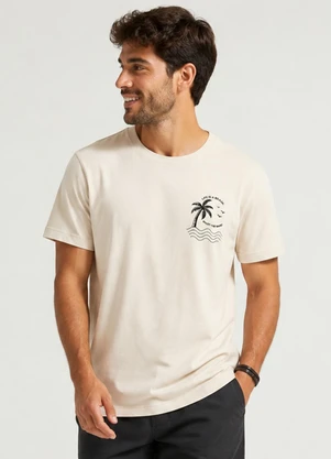 Select - Camiseta Masculina Manga Curta Algodão Bege - SELECT