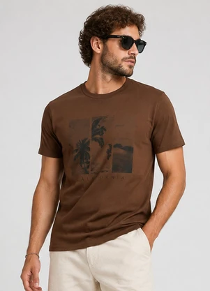 Select - Camiseta Masculina Manga Curta Algodão Marrom - SELECT