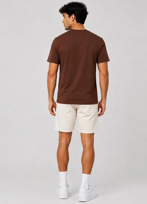 Select - Camiseta Masculina Manga Curta Algodão Marrom - SELECT