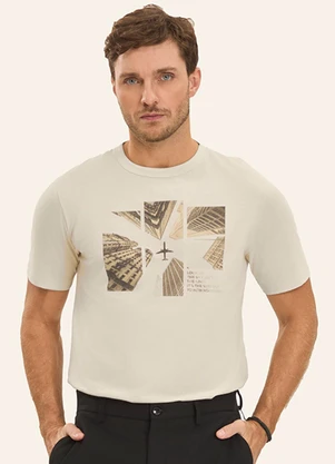 Diametro - Camiseta Masculina Manga Curta Bege - DIAMETRO