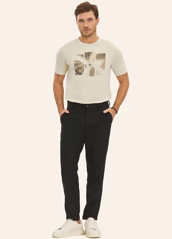 Diametro - Camiseta Masculina Manga Curta Bege 2